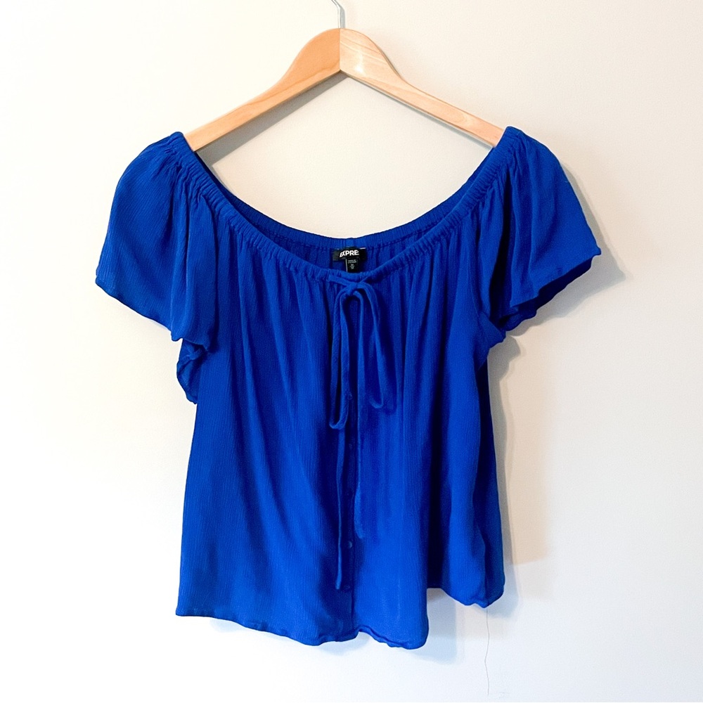 NWOT Express Blue Crop Top